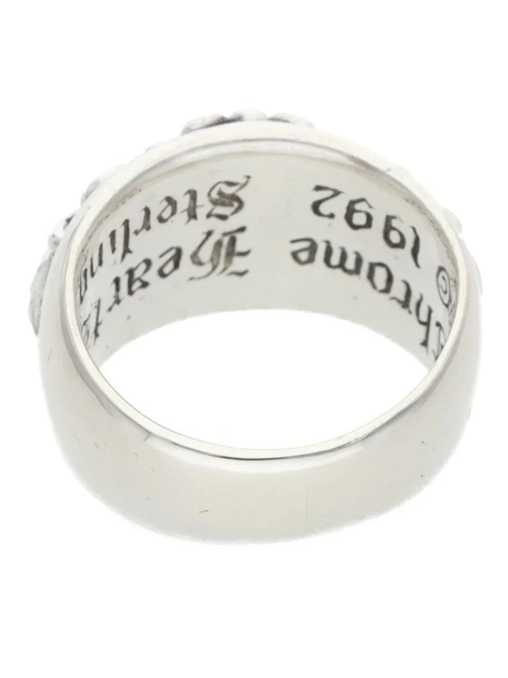 Chrome Hearts Flrl Crs Floral Cross Silver Ring